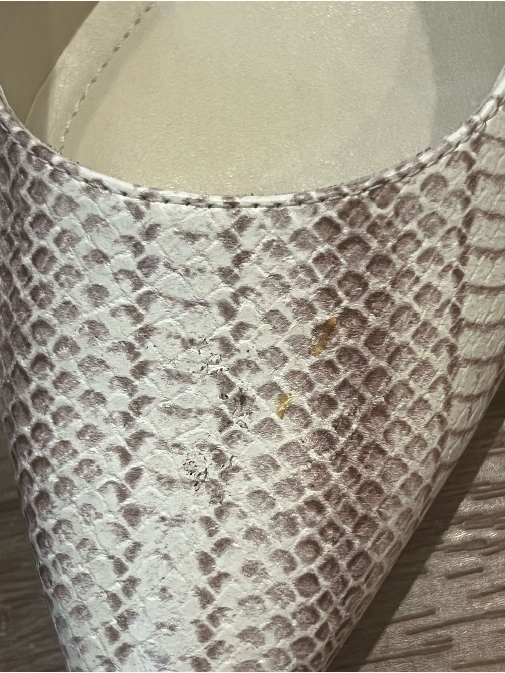 Franco Sarto Kate White Snake-Embossed Slingback Heels Size 7 - Picture 7 of 13